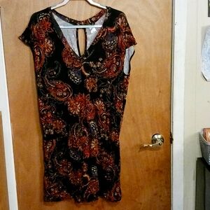 Venus romper, Large, black and red , looks paisley
